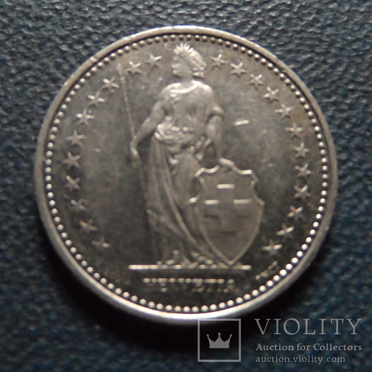 1/2  франка 1990  Швейцария    (В.8.5)~, фото №2