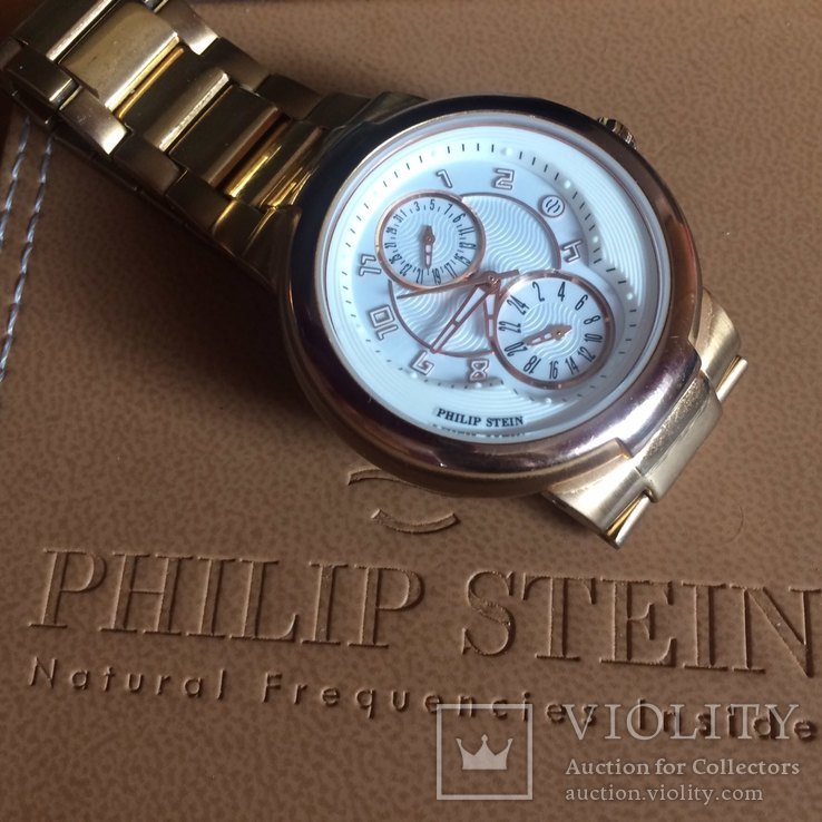 Philip Stein Gold Tone Stainless Steel Active Watch round dial 31-AGW-GSS, фото №4