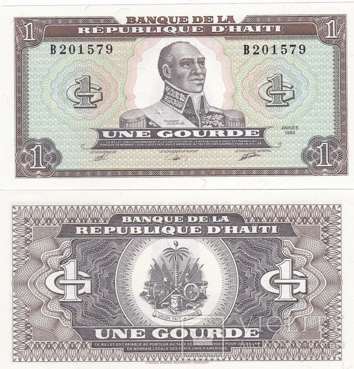 Haiti Гаити - 1 Gourde 1989 UNC JavirNV