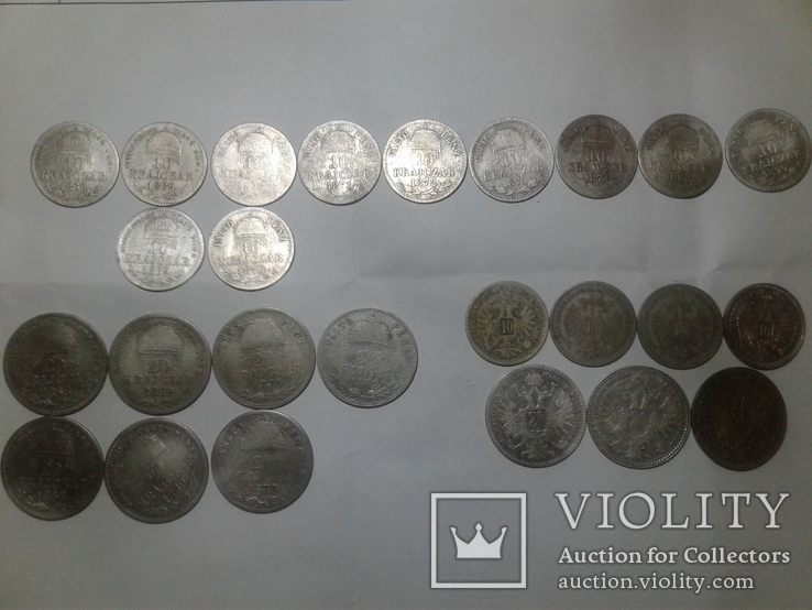 Погодовка монет Австро-Угорщини 10 та 20 крейцерів Франца Йосифа, фото №2