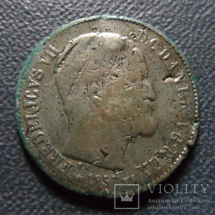 16 скиллингов 1857  серебро Дания    (Г.3.23)~, фото №4