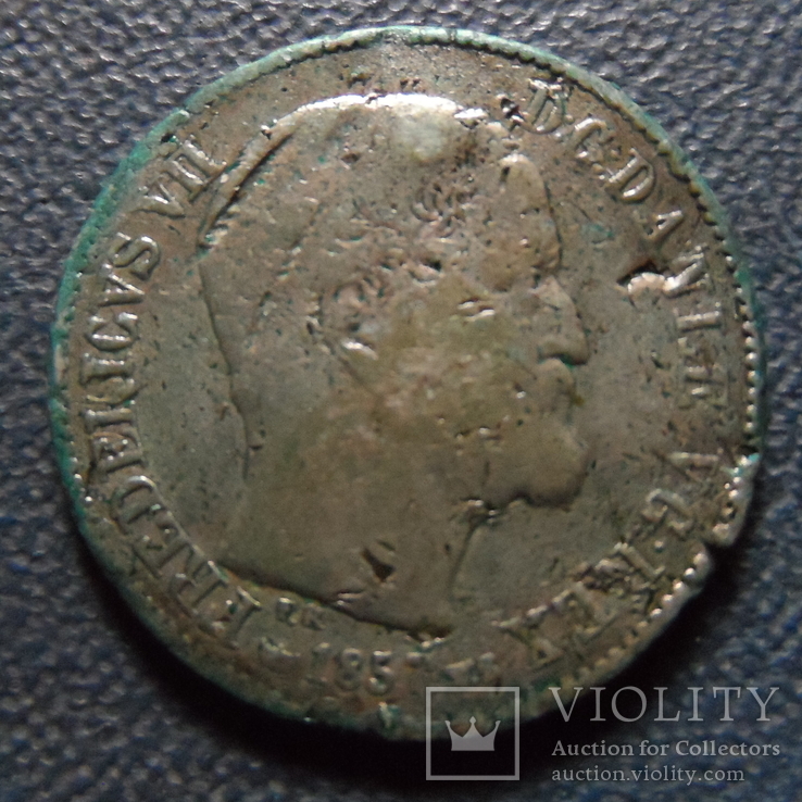 16 скиллингов 1857  серебро Дания    (Г.3.23)~, фото №5