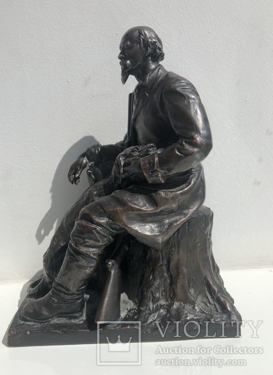 Скульптура Некрасов с его любимой охотничьей собакой Кадо, фото №5