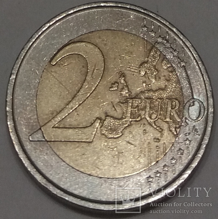 Іспанія 2 євро, 2009 10 років Економічному і монетарному союзу і введенню євро, фото №3