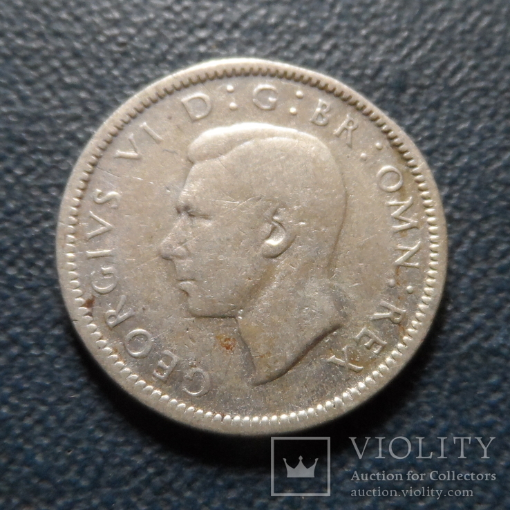 6 пенсов  1946 Великобритания  серебро    (Г.3.35)~, фото №4