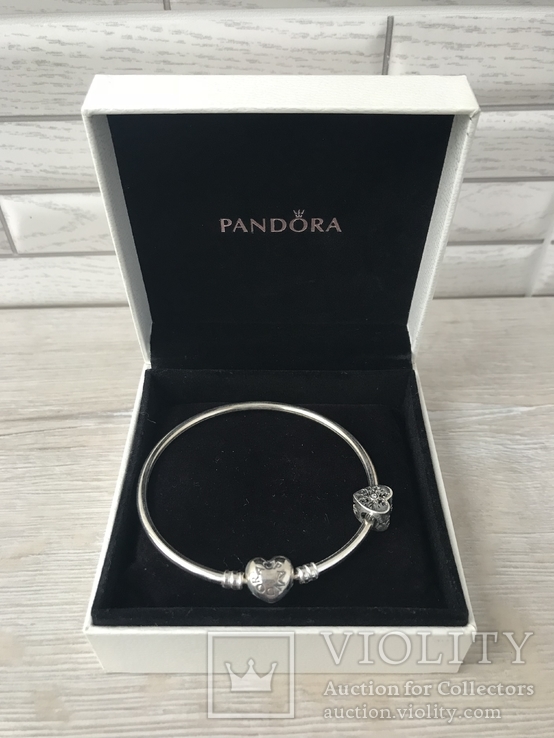 Браслет Pandora с бусиной в коробке НОВЫЙ НЕ НОШЕНЫЙ(серебро 925), фото №2
