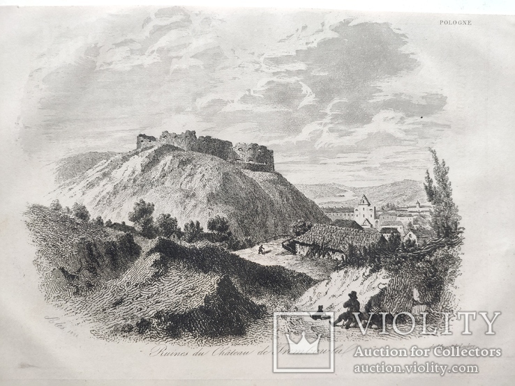 Гравюра Руїни замку Теребовля, Тернопіль, 1836