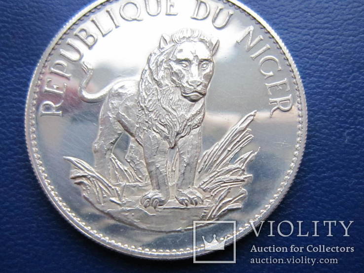 Нигер 10 франков 1968 год.Тираж 1000 шт.Серебро 20 гр., фото №2
