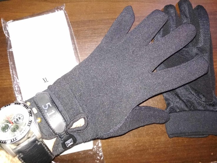 Перчатки тактические милитари 5.11 (реплика). Чёрные, полнопалые, р.XL, фото №2