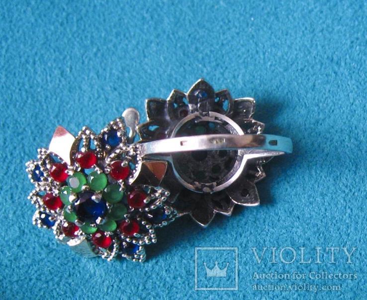 Браслет серьги и кольцо Серебро 925 пр Золото 375 Хризопразы.Украина, фото №6