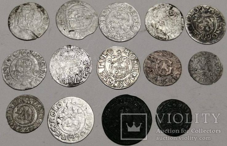 Средневековые монеты 14 шт, фото №2