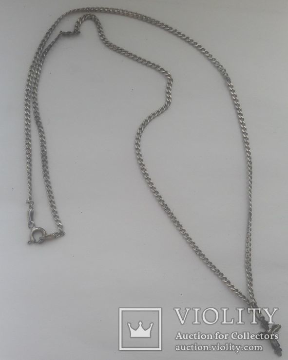 Серебряная цепочка с крестиком для ребенка 5, 52 г., фото №3
