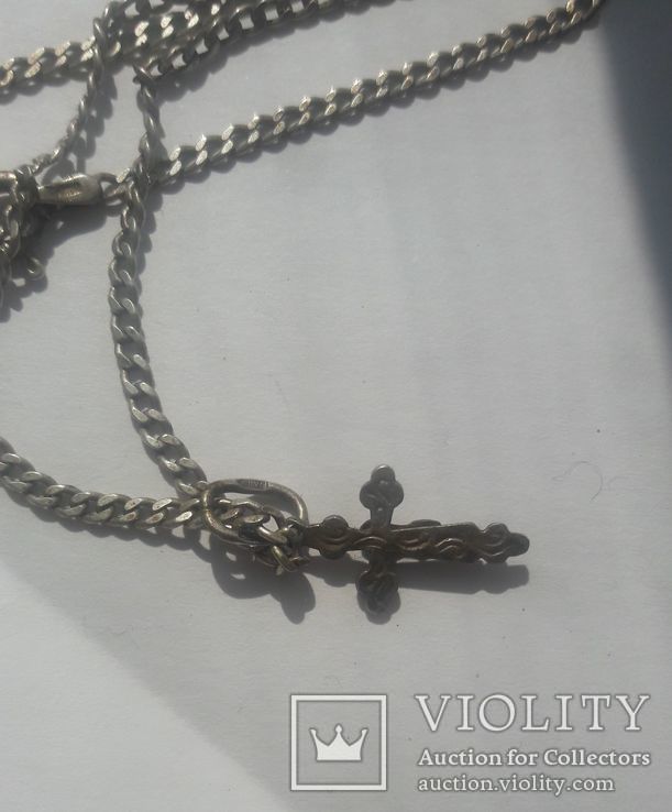 Серебряная цепочка с крестиком для ребенка 5, 52 г., фото №7