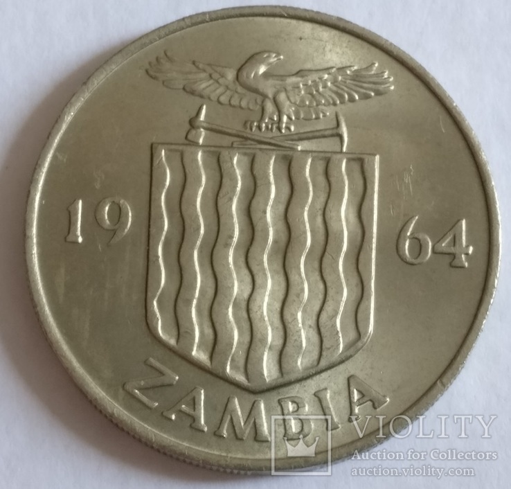 Замбия 2 шиллинга 1964 unc, фото №3