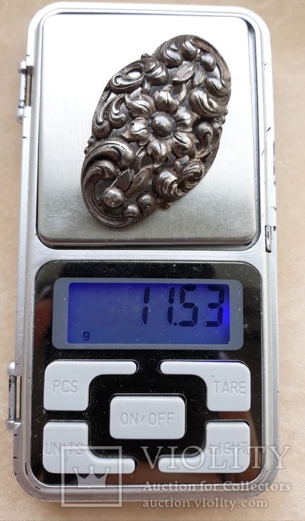 Серебряная брошь в стиле модерн, клеймо (11.5г), фото №11