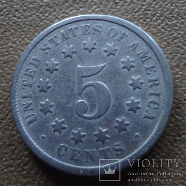 5  центов  1869  США  (Ж.1.1)~, фото №3