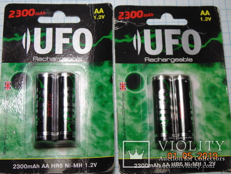 Аккумуляторные батарейки  UFO - AA 2300 mAh, 1.2V (Гонг Конг) - 4 шт., фото №2