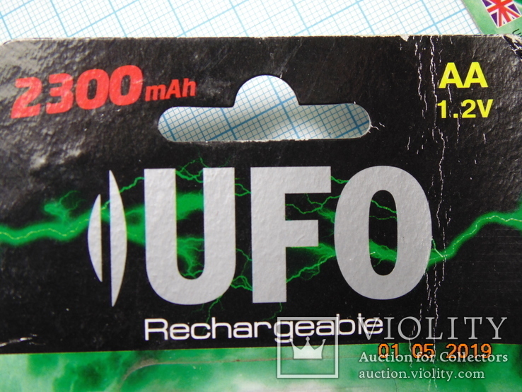 Аккумуляторные батарейки  UFO - AA 2300 mAh, 1.2V (Гонг Конг) - 4 шт., фото №5