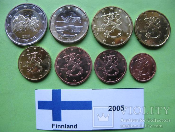 Финляндия набор евро монет 2005 г. UNC., фото №3