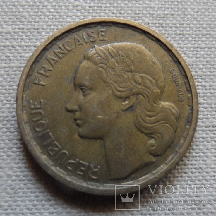 10  франков 1950 В  Франция     (Г.8.1)~, фото №3