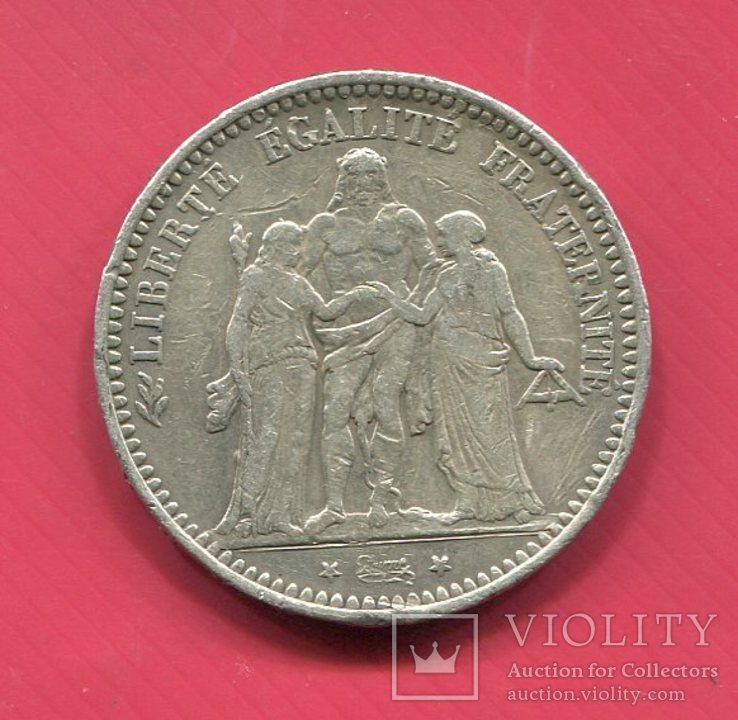 Франция 5 франков 1873 Республика, фото №2