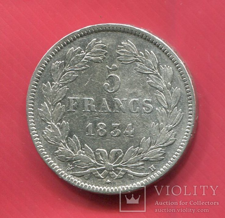 Франция 5 франков 1834 Луи Филипп, фото №3