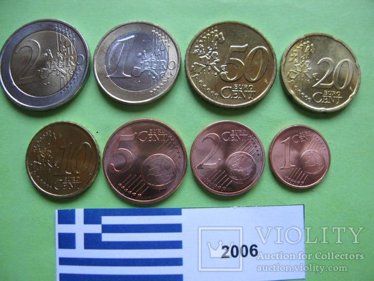 Греция, набор евро монет 2006 г . UNC., фото №2