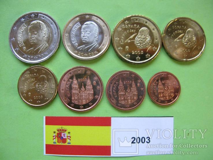 Испания , набор евро монет 2003 г . UNC., фото №3