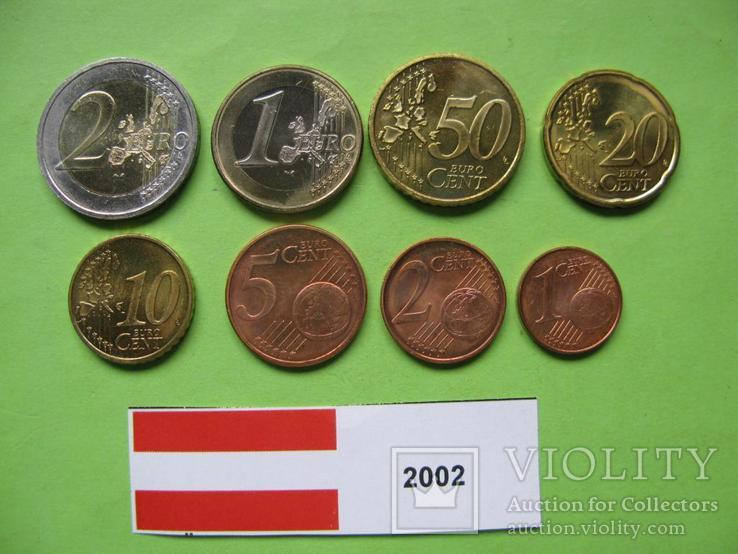 Австрия , набор евро монет 2002 г. UNC., фото №2