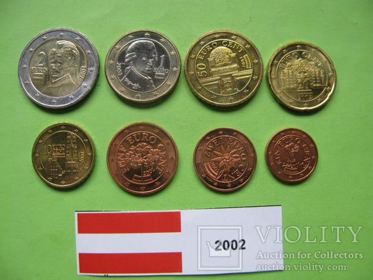 Австрия , набор евро монет 2002 г. UNC., фото №3