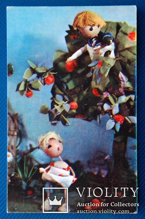 Открытки в косую линейку с детскими стишками (7 штук, изд. Планета, 1971 г.), фото №3