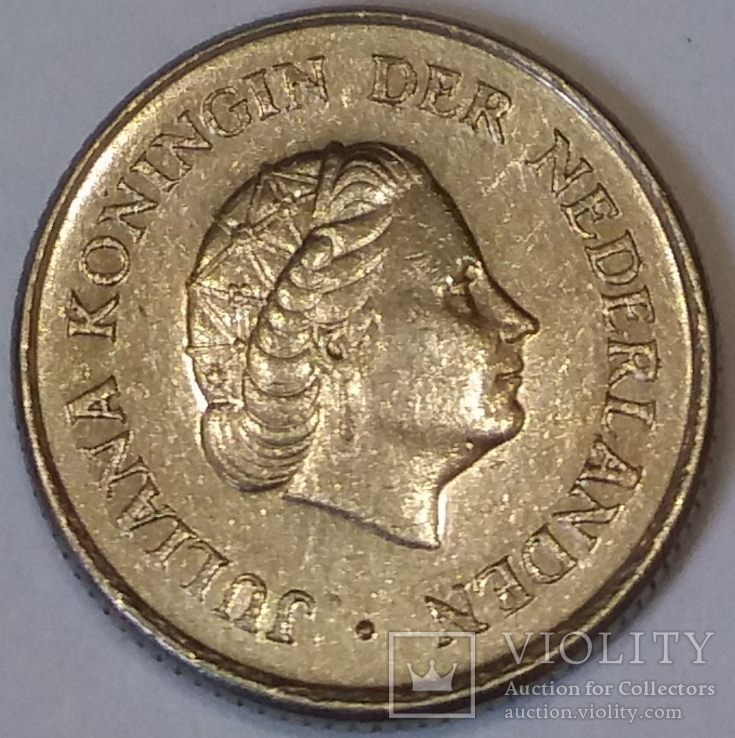 Нідерланди 25 центів, 1969, фото №3