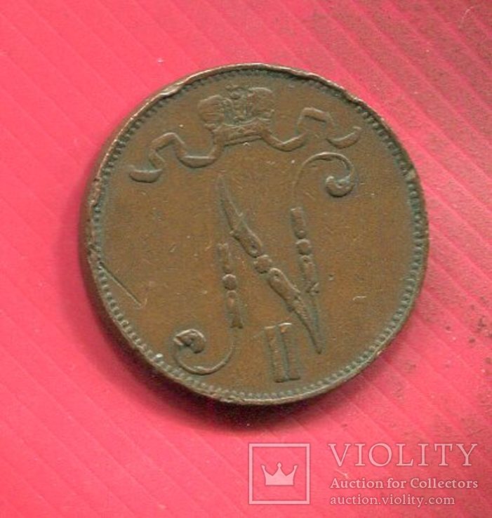 Финляндия 5 пенни 1907, фото №2