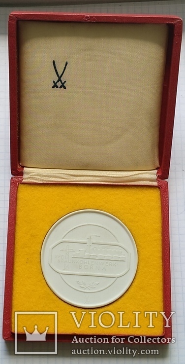 Настольная медаль Мейсен в родной коробке., photo number 3