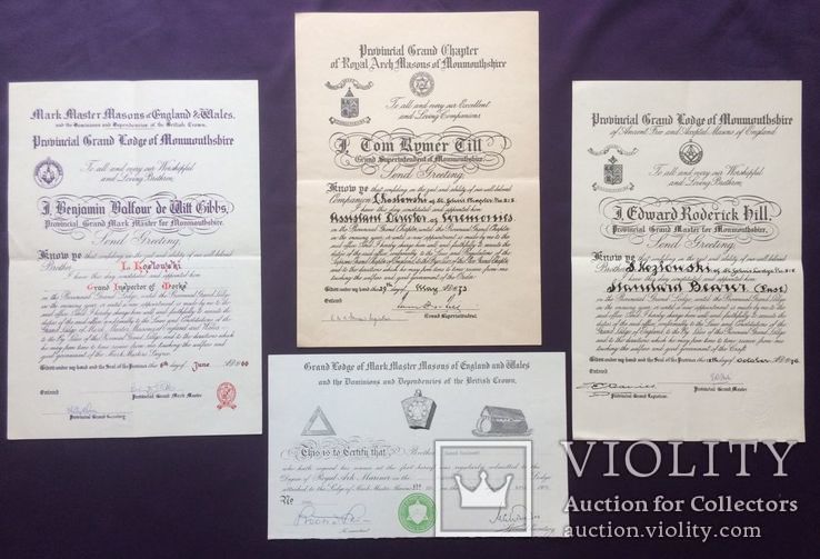 Четыре масонских документа на Людвика Козловски