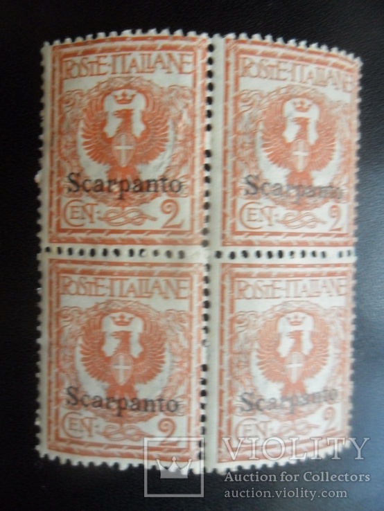 Италия. Скарпанто. 1912 г.  кварт  MNH, фото №3