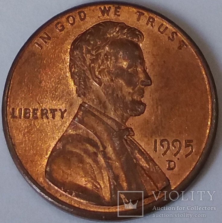 USA 1 cent, 1995, numer zdjęcia 2