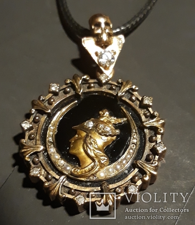 Старинный золотой медальон- кулон, фото №3