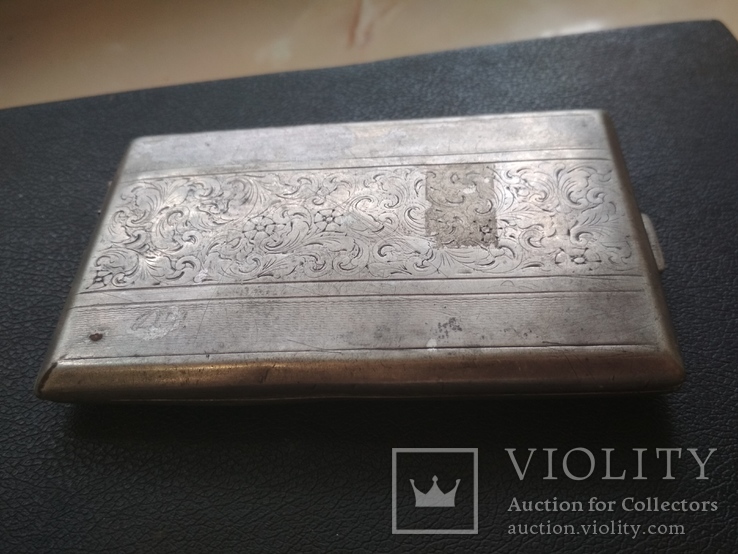 Портсигар серебряный подпись 1942 год, клейма 875 проба, вес 99 грамм, фото №3