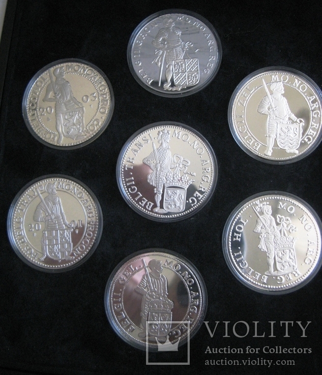 Нидерланды, комплект*7 шт, 1 серебряный дукат (1994-2003) PROOF, фото №12