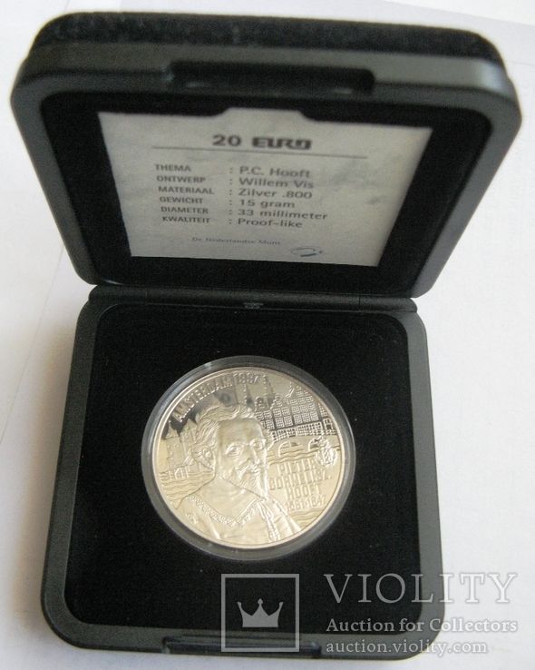 Нидерланды, 20 серебряных евро 1997 "Питер Хофт"