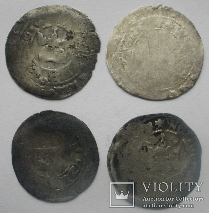 Пражские гроши Вацлава IV (1378-1419гг.) 4 шт., фото №2
