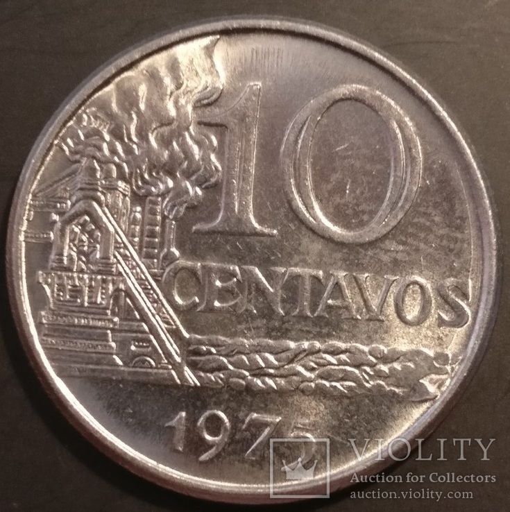 Бразилия 10 центаво 1975