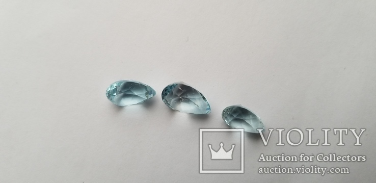 Топаз природный голубой 26.55ct, комплект капли, фото №7