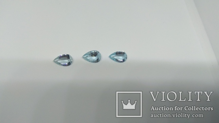 Топаз природный голубой 23.55ct, комплект капли, фото №6