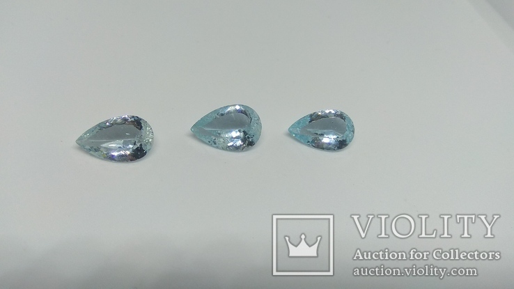 Топаз природный голубой 23.55ct, комплект капли, фото №7