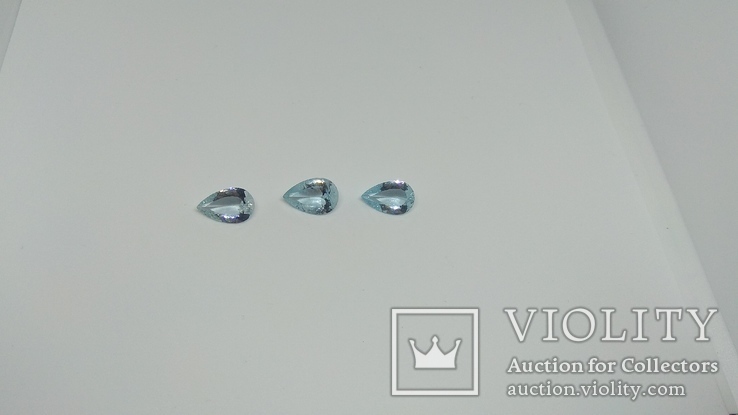 Топаз природный голубой 23.55ct, комплект капли, фото №9