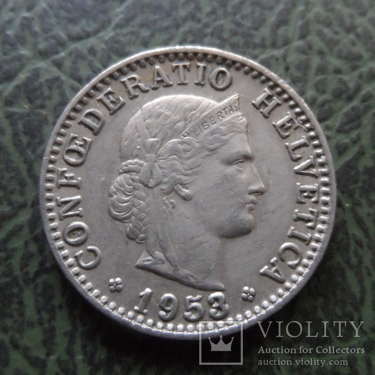 20  раппенов 1953  Швейцария   ($1.2.29)~, фото №2