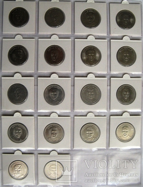 Полный комплект жетонов Shell*18 шт, Германия Fußball ЧМ 1970 Mexico, фото №2
