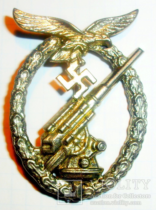 III Рейх. Нагрудный знак зенитной артиллерии люфтваффе (копия)